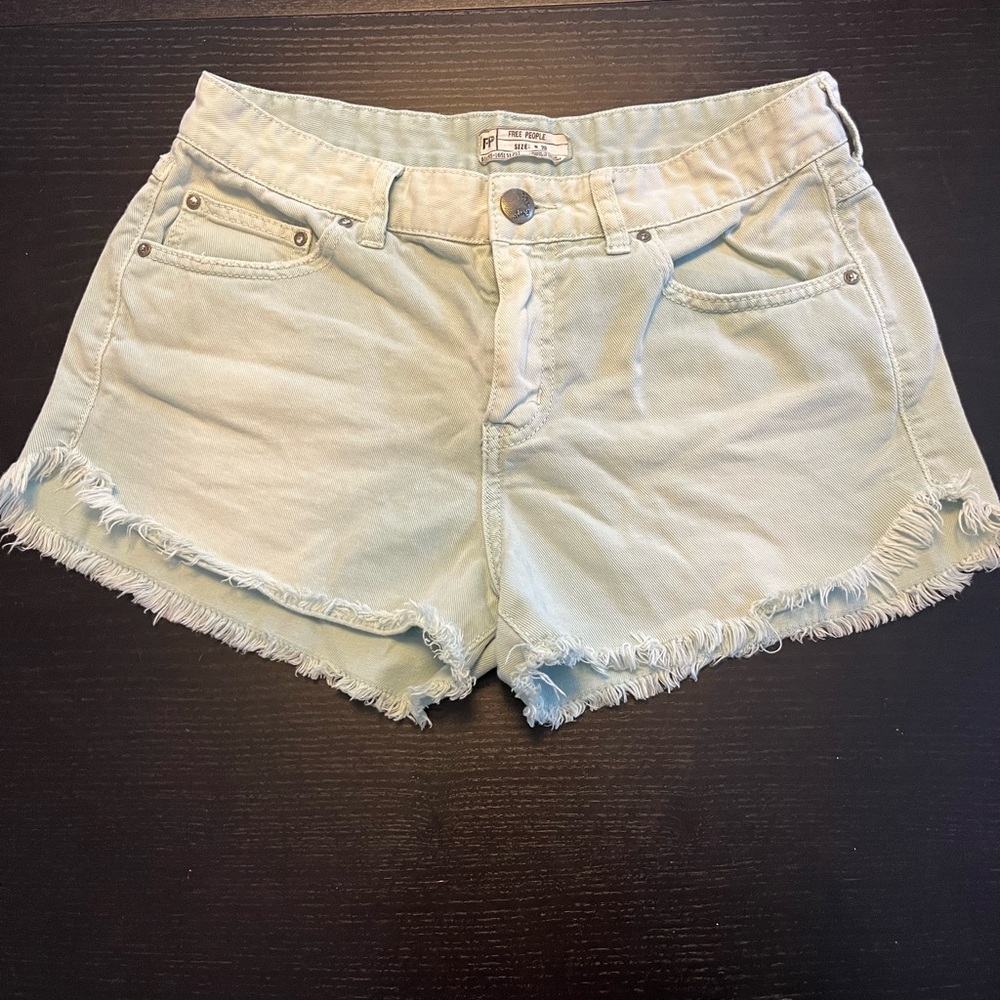 Free People Light Wash Jean Shorts